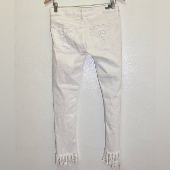 Citizens of Humanity - White Racer Skinny Leggings Frayed Destroyed - size 28 - Picture 2 of 8